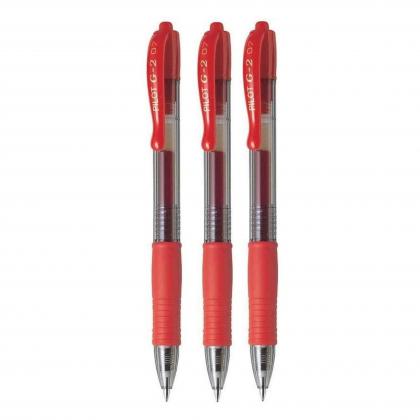 pilot-g2-07-red-fine-retractable-gel-ink-pen-rollerball-07mm-nib-tip-039mm-line-width-refillable-bl-g2-7-pack-of-3--pilot07kirmizi3lu