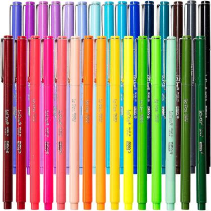 Uchida Le Pens Multicolor Set - 0.3mm Extra Fine Point Pens - Set of 30 Fineliner Pens for Journaling, Illustrating, Sketching, and Drawing 